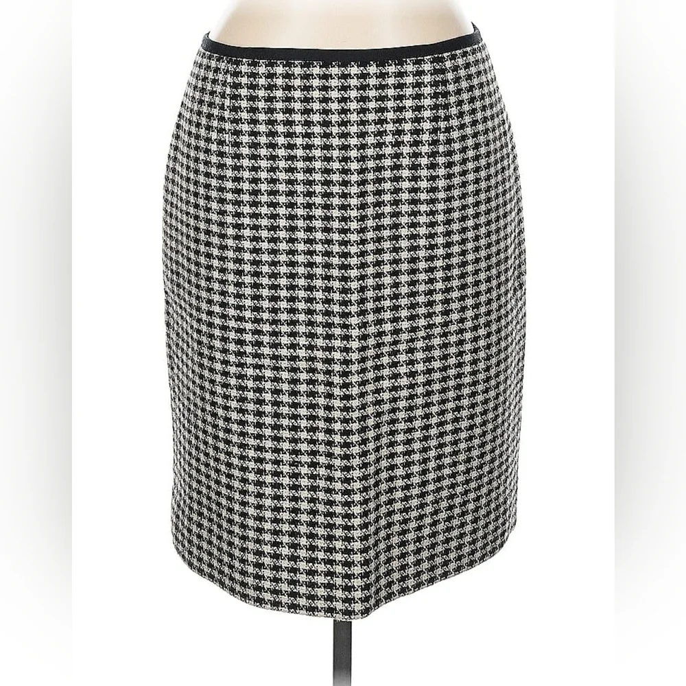 Tory Burch Gray Houndstooth Wool-Blend Skirt – Size 10 (EUC)